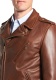 50s Oil Tanned Cowhide Leather Moto Jacket