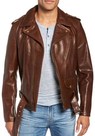 50s Oil Tanned Cowhide Leather Moto Jacket