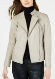 Asymmetrical Leather Moto Jacket