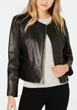 Asymmetrical Leather Moto Jacket