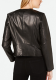 Asymmetrical Leather Moto Jacket