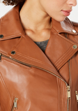 Asymmetrical Leather Moto Jacket