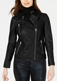 Asymmetrical Leather Moto Jacket