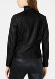 Asymmetrical Leather Moto Jacket