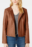 Asymmetrical Leather Moto Jacket