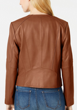 Asymmetrical Leather Moto Jacket