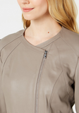 Asymmetrical Leather Moto Jacket