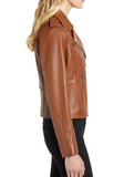 Asymmetrical Zip Leather Moto Jacket
