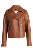 Asymmetrical Zip Leather Moto Jacket