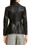Ball Chain Peplum Leather Moto Jacket