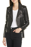 Belted Leather Moto Jacket