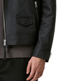 Bloc Leather Biker Jacket