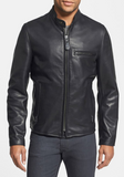 Café Racer Oil Tanned Cowhide Leather Moto Jacket