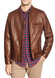 Café Racer Oil Tanned Cowhide Leather Moto Jacket