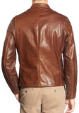 Café Racer Oil Tanned Cowhide Leather Moto Jacket