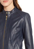 Cole Haan Leather Moto Jacket