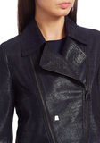 Cropped Leather Moto Jacket