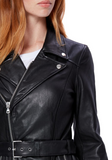 Dita Belted Leather Moto Jacket