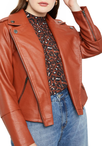 Faux Leather Moto Jacket