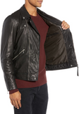 Holt Slim Fit Leather Biker Jacket