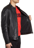 Jagson Slim Fit Sheepskin Moto Jacket