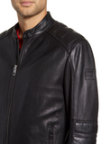 Jagson Slim Fit Sheepskin Moto Jacket
