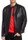 Jagson Slim Fit Sheepskin Moto Jacket