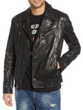 Regular Fit Lambskin Leather Biker Jacket