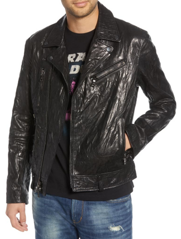 Regular Fit Lambskin Leather Biker Jacket