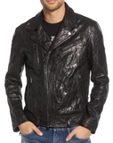 Regular Fit Lambskin Leather Biker Jacket