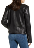 Katrina Textured Leather Moto Jacket