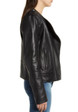 Katrina Textured Leather Moto Jacket
