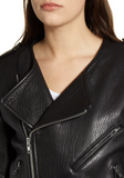 Katrina Textured Leather Moto Jacket