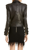 Lambskin Leather Moto Jacket