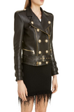 Lambskin Leather Moto Jacket