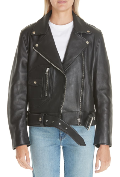 Lambskin Leather Moto Jacket