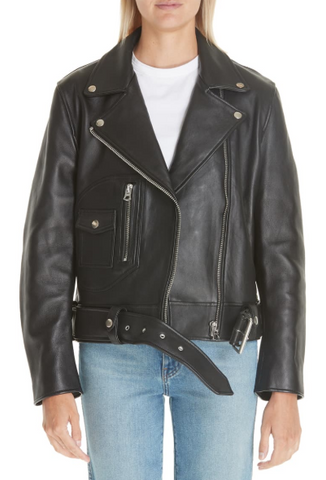 Lambskin Leather Moto Jacket