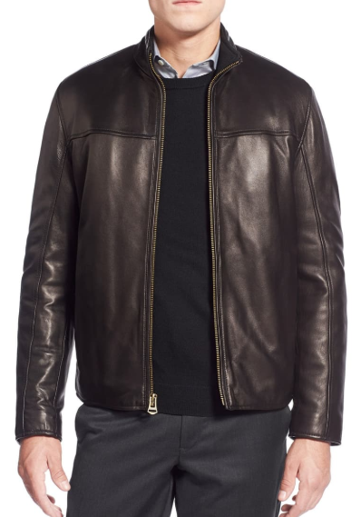 Lambskin Leather Moto Jacket