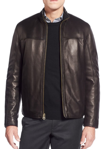 Lambskin Leather Moto Jacket