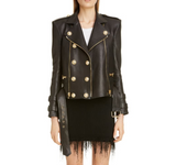Lambskin Leather Moto Jacket
