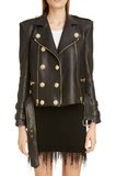 Lambskin Leather Moto Jacket