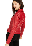 Leather Belted Moto Jacket