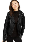 Leather Belted Moto Jacket