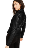 Leather Belted Moto Jacket