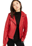 Leather Belted Moto Jacket