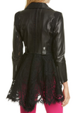 Lace Peplum Leather Moto Jacket