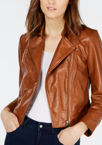 Leather Moto Jacket, Regular & Petite Sizes