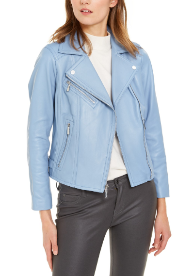 Leather Side-Strap Moto Jacket