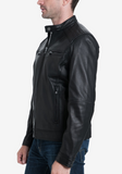 Men's Big & Tall Perforated Moto Leather Jacket