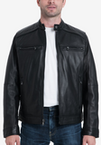 Men's Big & Tall Perforated Moto Leather Jacket